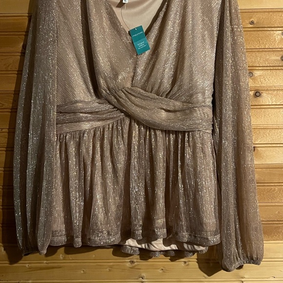 Maurices Shimmering Lurex Peplum Top - Picture 1 of 3